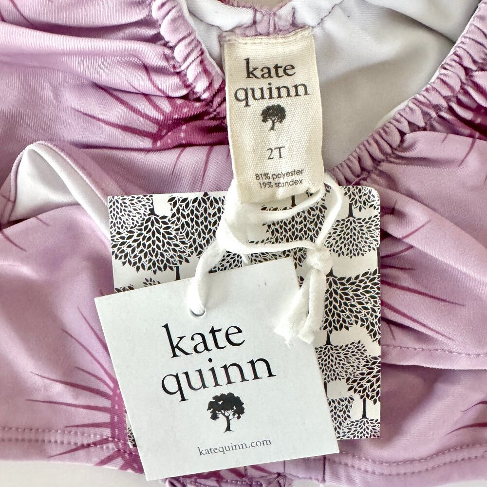 Kate Quinn Swim Set | Sun Print Top + Neutral Bottom | NWT + GUC | 2T - Picture 4 of 6